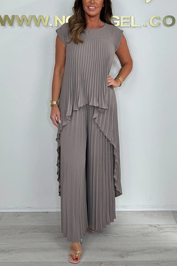 Blithe – Plissiertes Midi Oberteil Und Weit Geschnittene Hose
