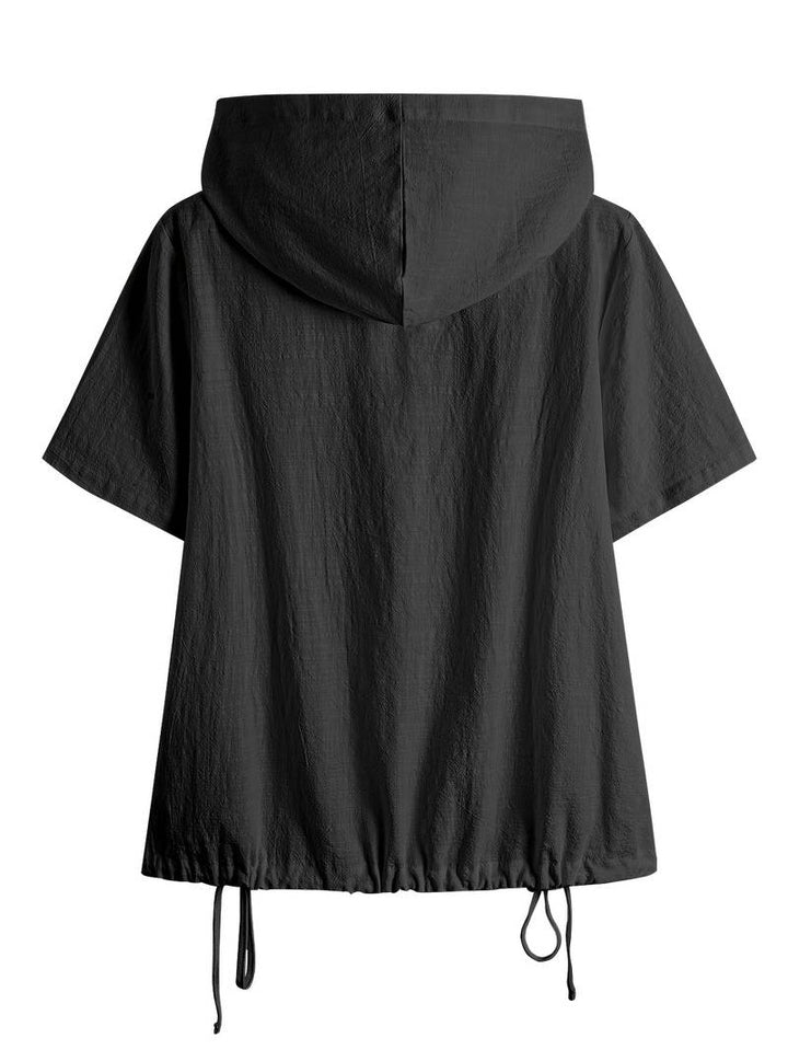 Dounia - Lockere Kapuzenjacke Mit Kurzen Ärmeln Und Knopfleiste
