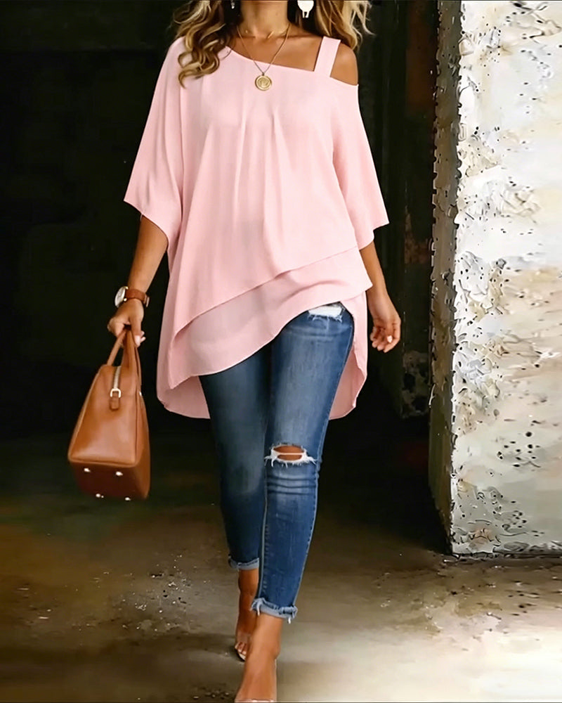 Aurona - Lässige Schulterfreie Bluse Mit Asymmetrischem Schnitt