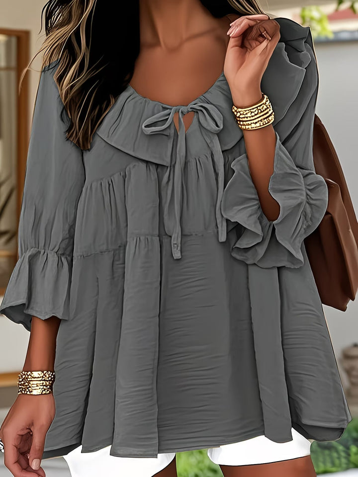 Garbine – Elegante Bluse Mit Rüschen Am Ausschnitt