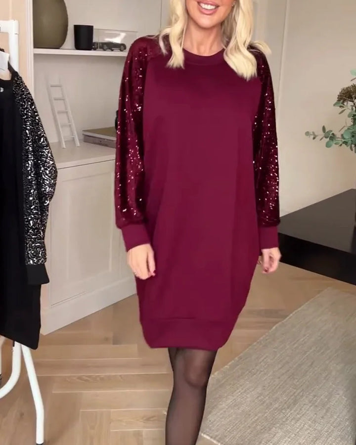 Cunningham - Langärmliges Kleid Mit Rundhalsausschnitt und Pailletten