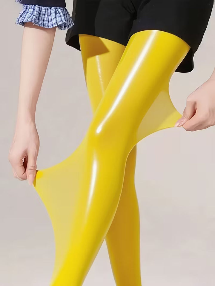 Bekah – Hochglänzende Stretch Strumpfhose Mit Fußteil