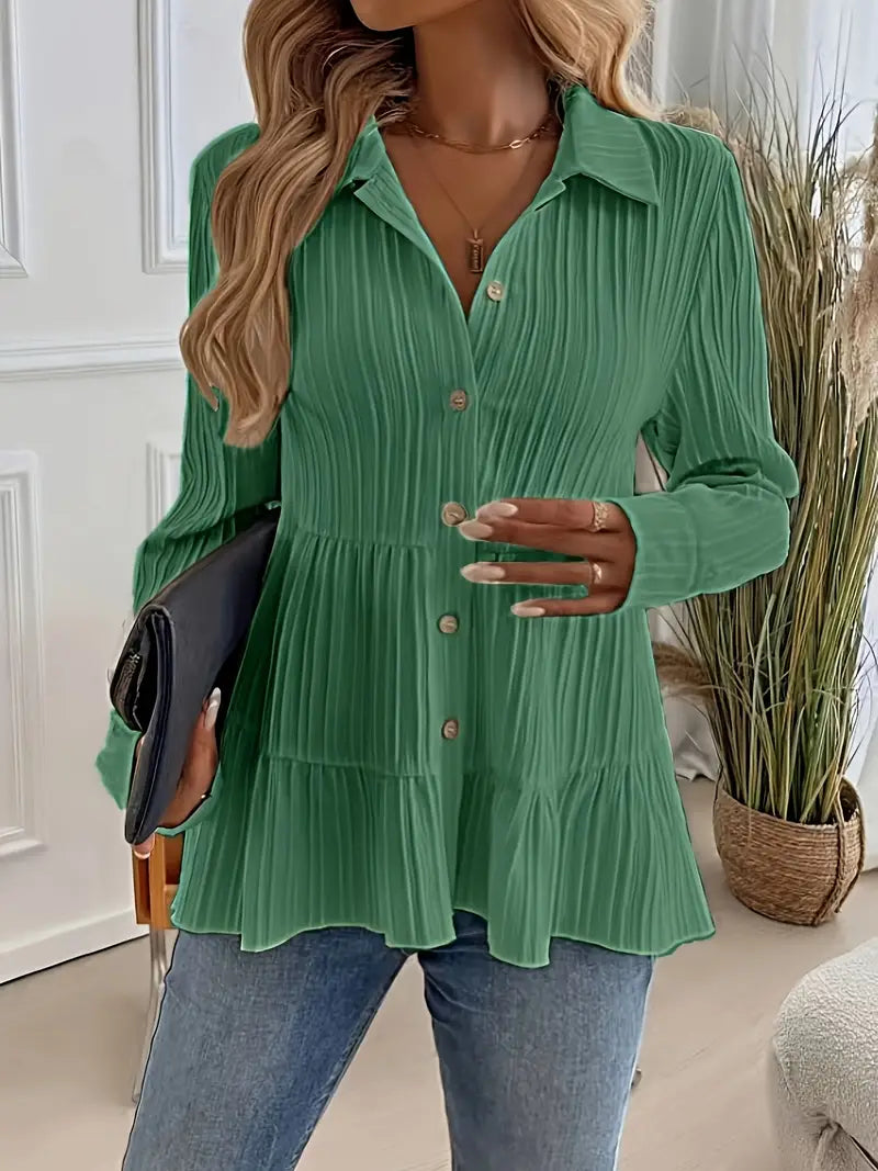 Majlinda – Stilvolles Langarm Hemd Mit Knöpfen