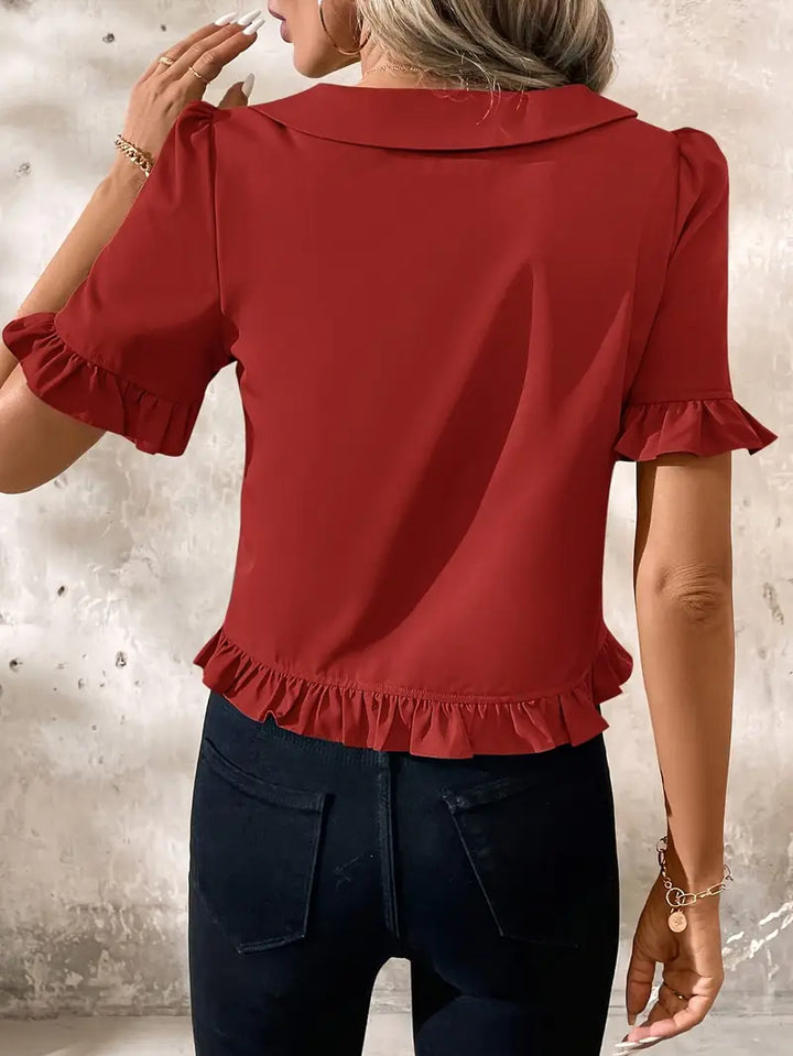 Foteini - Elegante Bluse Mit Kurzen Ärmeln