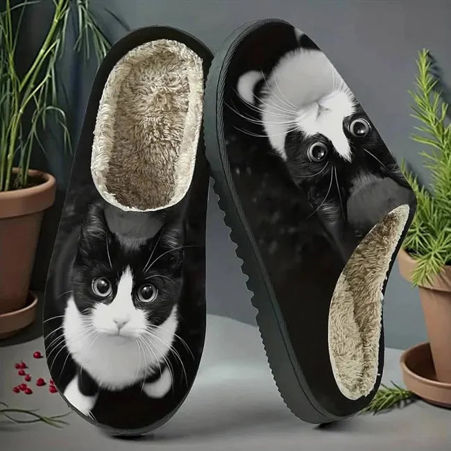 Miane – Elegante Hausschuhe Mit Katzenmuster