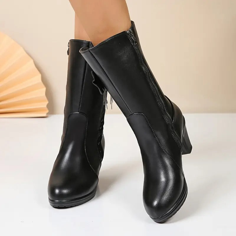 Nuccia - Vintage Lederstiefel Mit Schleife