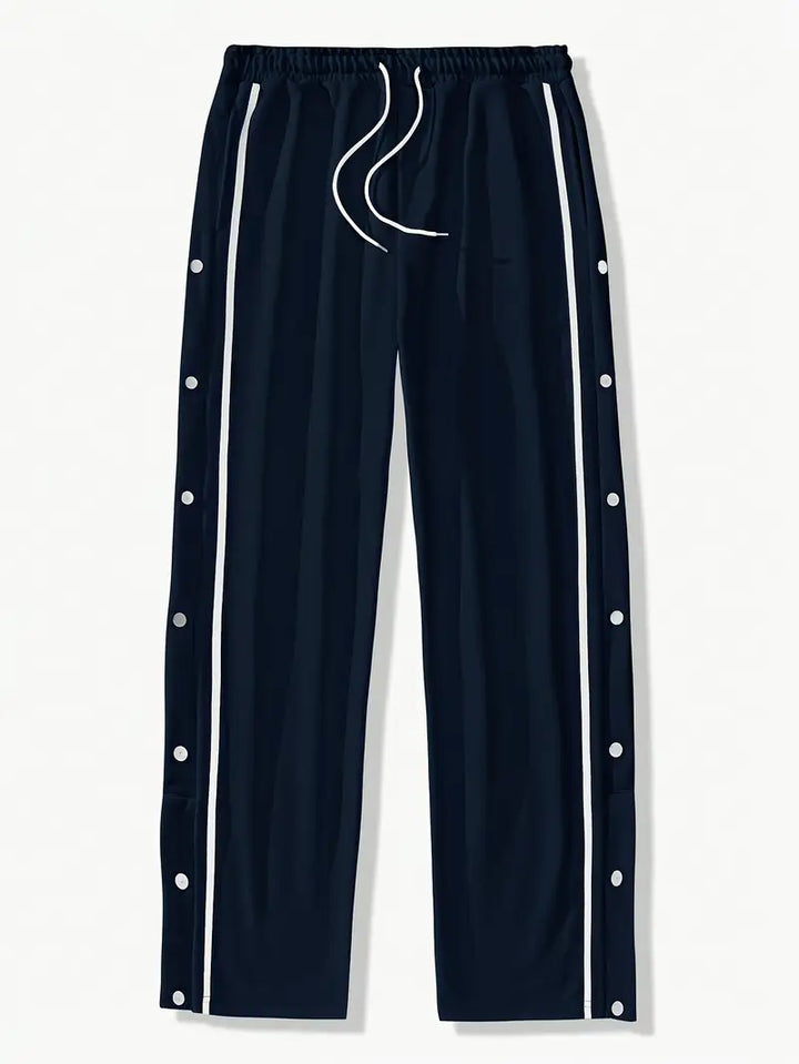 Mendis – Lässige Sport Hose Mit Geradem Bein Und Druckknopfverschluss