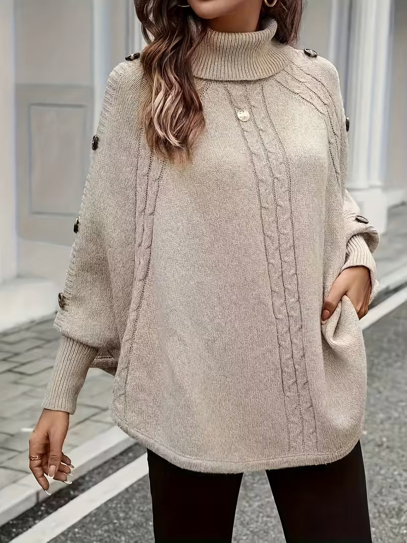 Lolana – Pullover Mit Hohem Kragen Und Gedrehtem Stil
