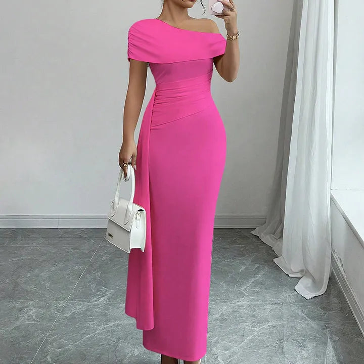 Lisete - Elegantes Ein-Schulter-Ausschnitt  Maxikleid