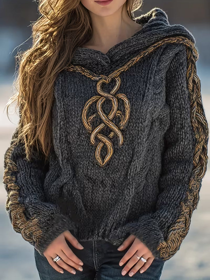 Cypriana – Eleganter Strick Pullover Mit Kapuze