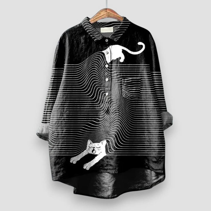 Skaiste - Exklusive Bluse Mit Hundemotiv