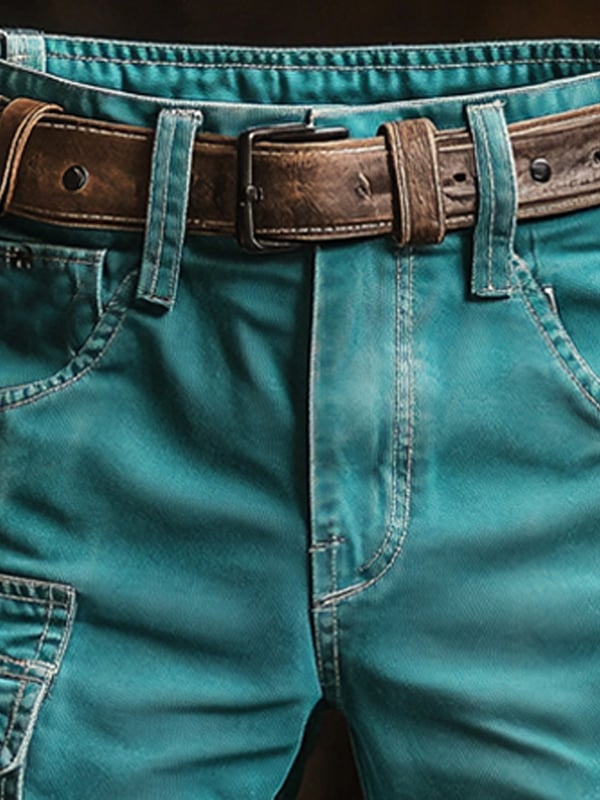 Herren Retro Outdoor Ripstop Mehrzweck-Cargoshorts (Mit Gürtel)