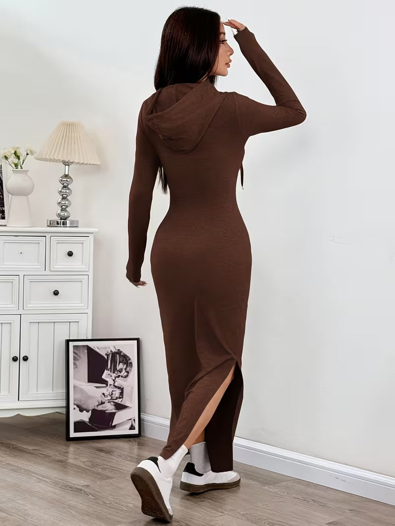 Dahye – Langärmliges Maxikleid Mit Kapuze