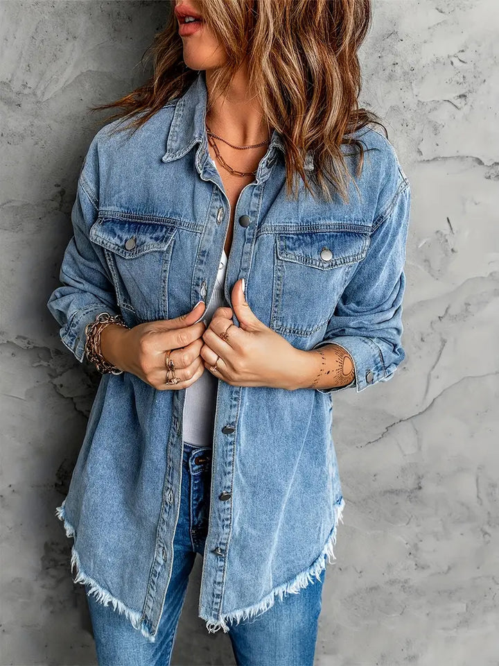 Malika - Langärmelige Denim Jacke