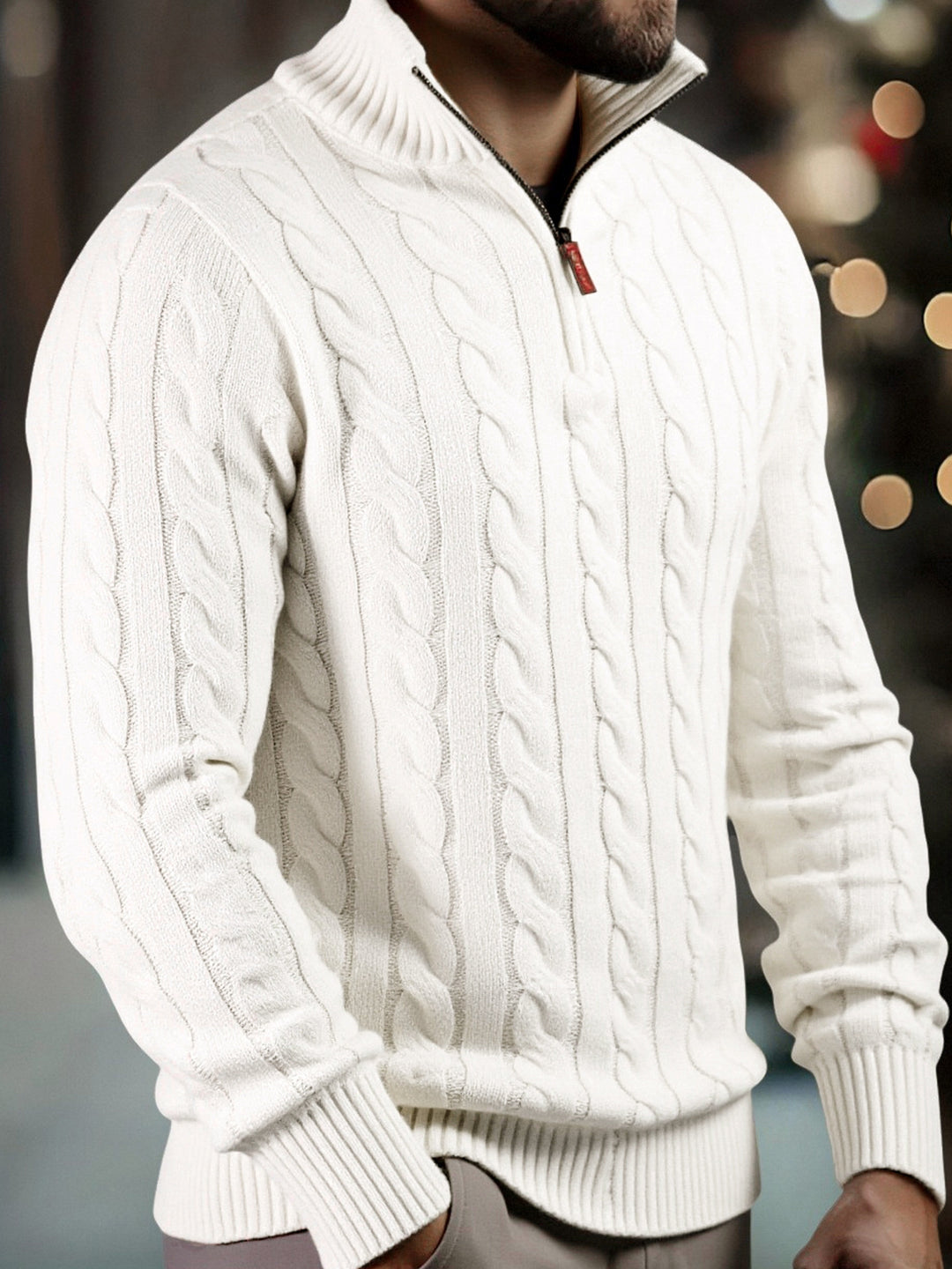 Vasyl – Strickpullover Mit Viertelreißverschluss