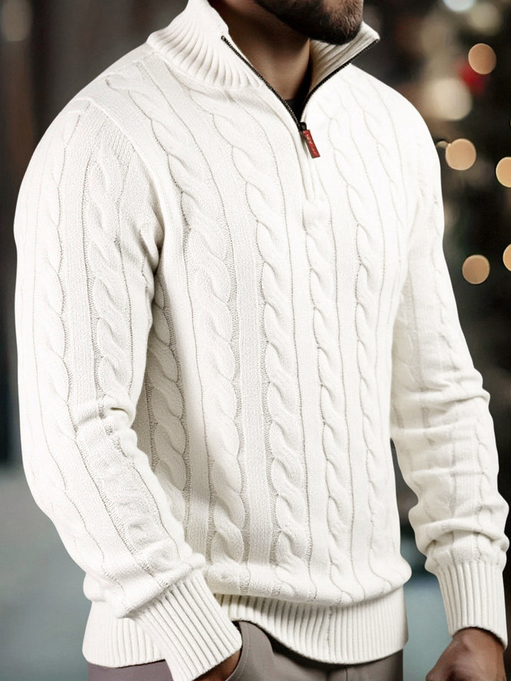 Vasyl – Strickpullover Mit Viertelreißverschluss