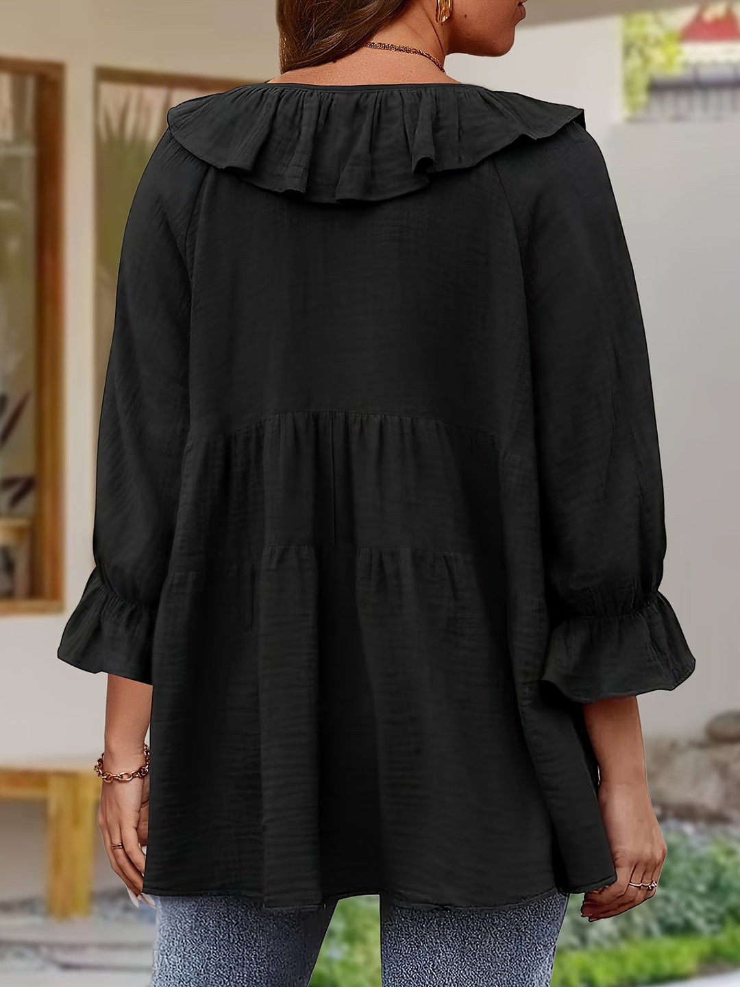 Garbine – Elegante Bluse Mit Rüschen Am Ausschnitt