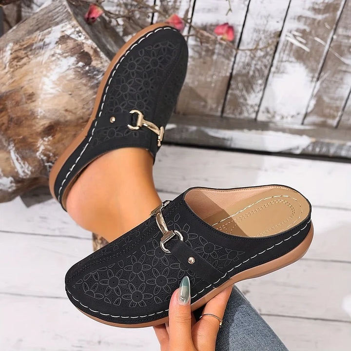 Hailen – Lässige Slipper Pantoletten Mit Blumenmuster
