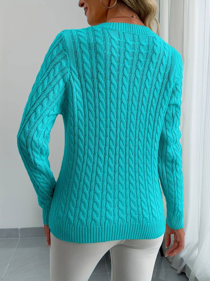 Sivanit - Langärmeliger Strick Pullover Mit Rippmuster