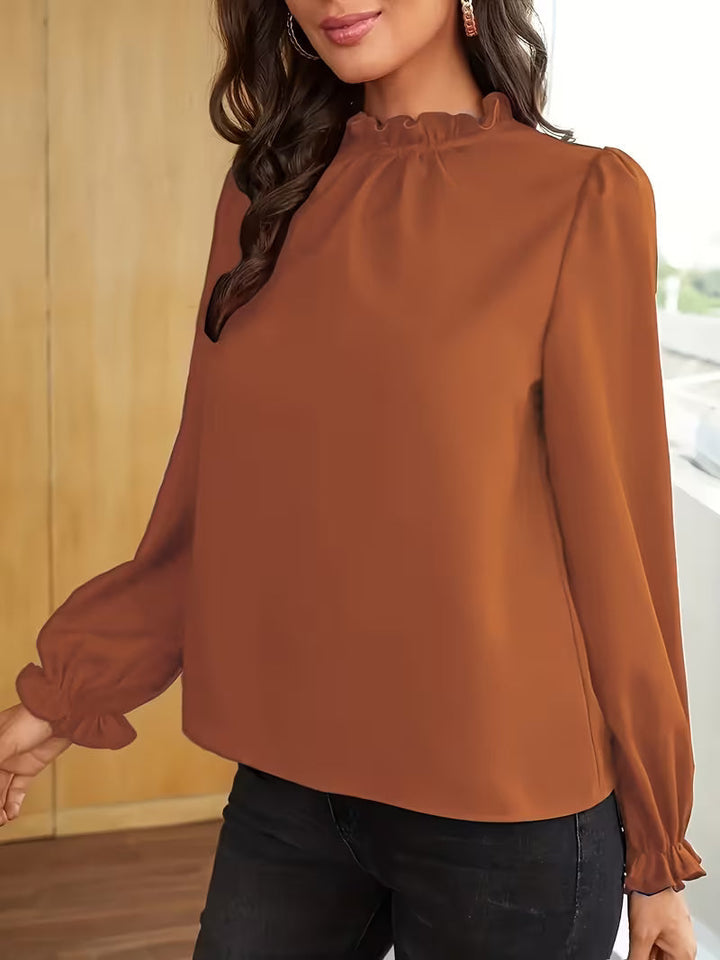 Aurelija – Bluse Mit Rüschen Kragen Und Puffärmeln