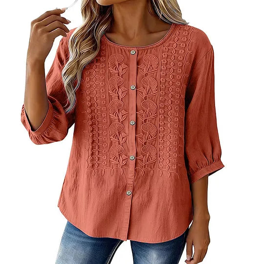 Andreza – Baumwollbluse Mit Knöpfen
