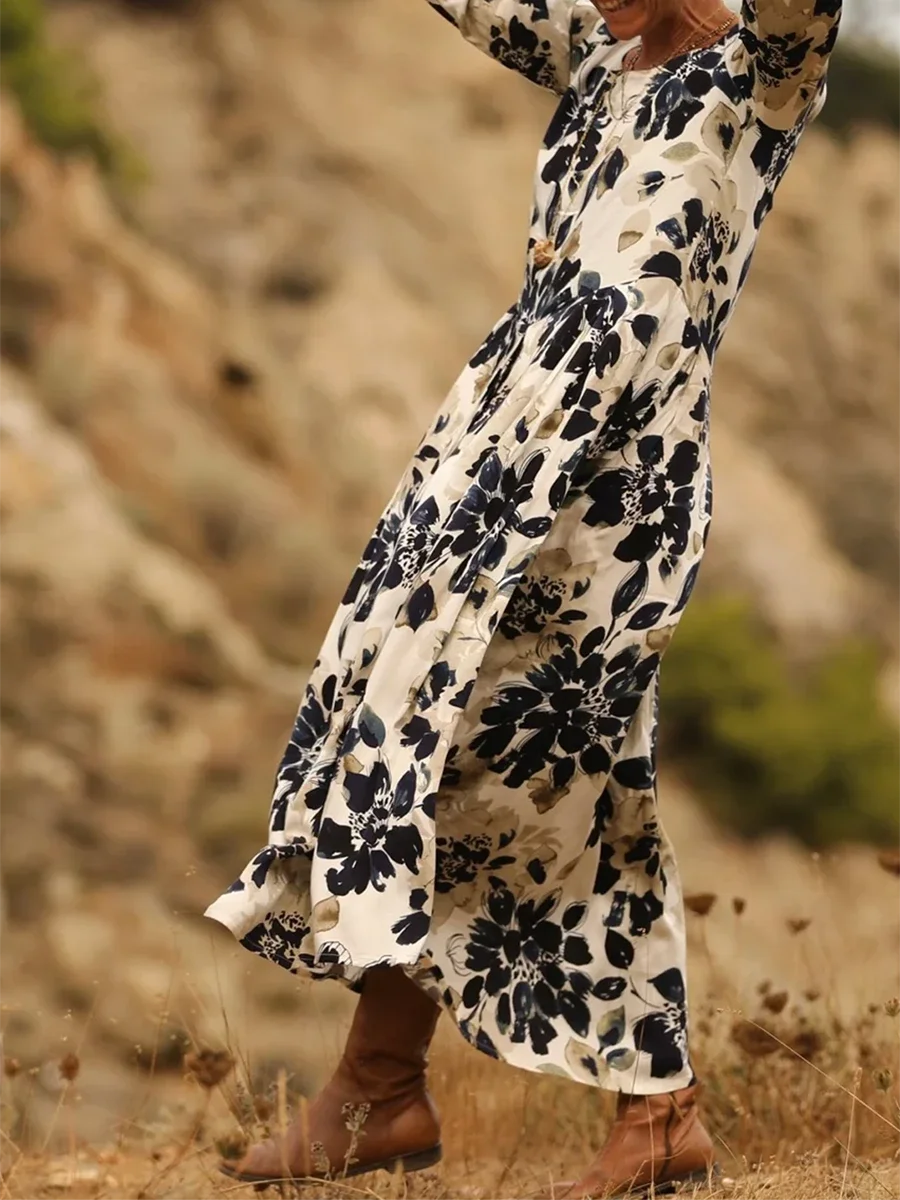 Noellaa – Bequemes Plissee-Kleid Aus Baumwolle Und Leinen