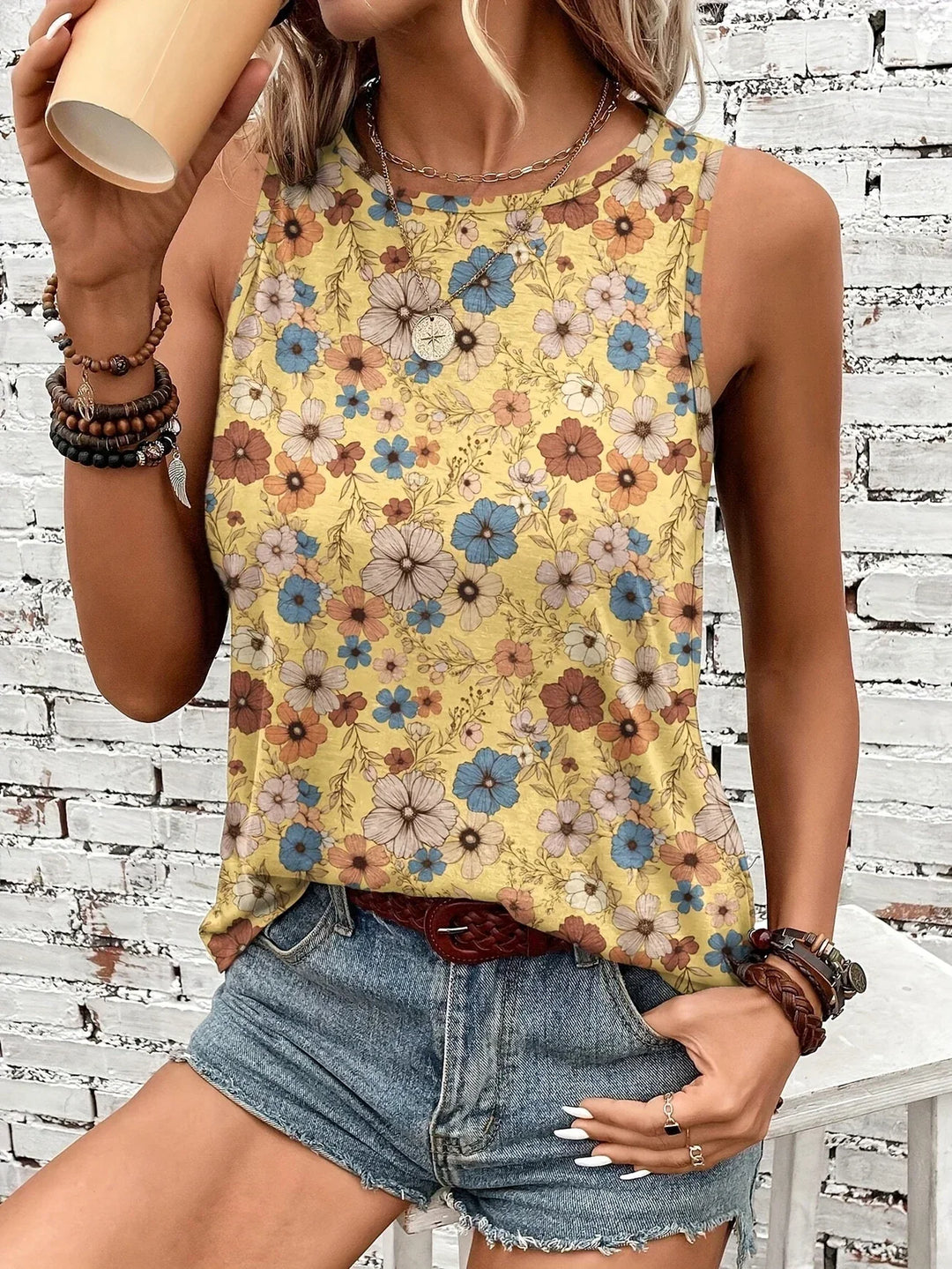 Lilou – Lässiges Sommer Top Mit Blumen Drucken
