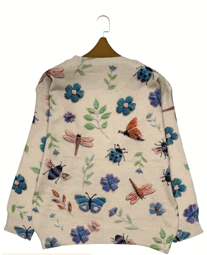 Lesa – Pullover Mit Blumen- Und Insektenmuster