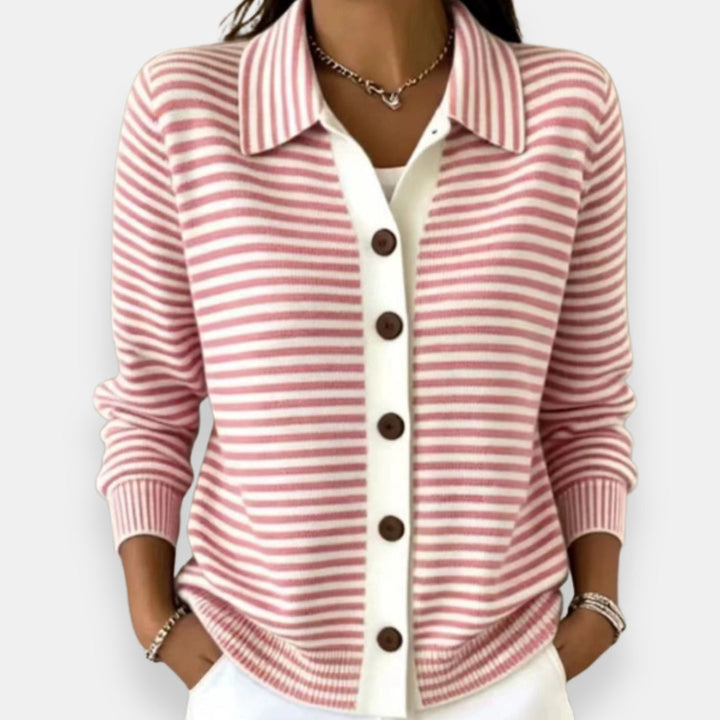 Kerana - Gestreifter Strickcardigan Mit Knöpfen