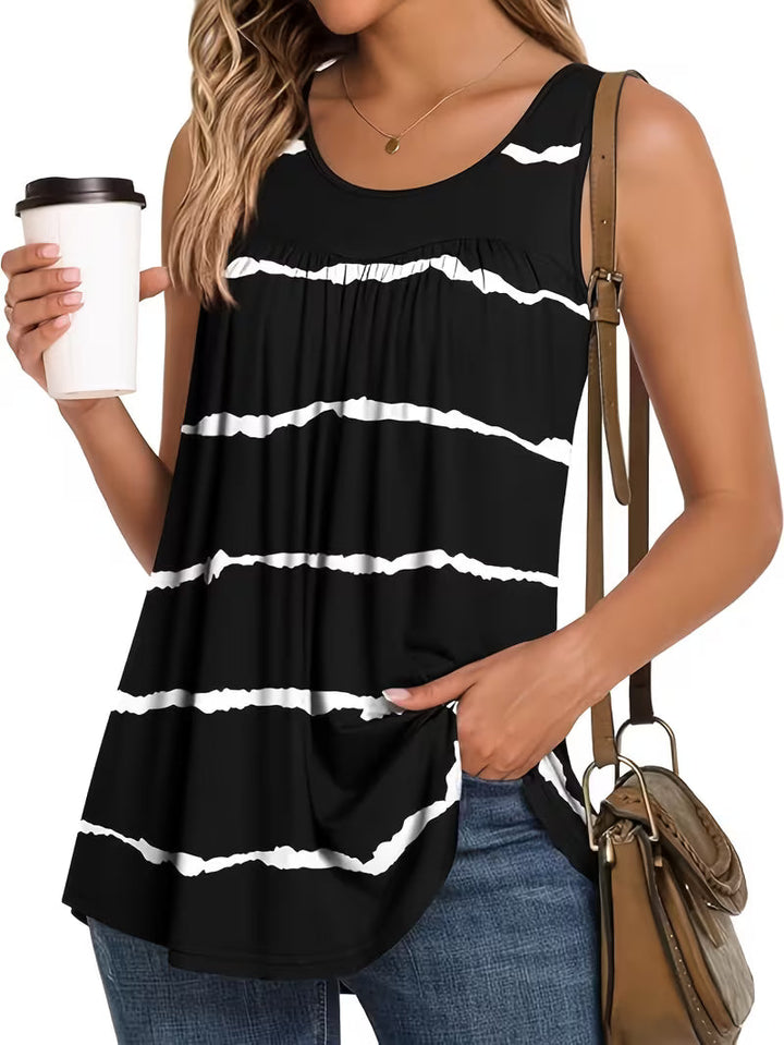 Reneza – Plissiertes, ärmelloses Tanktop