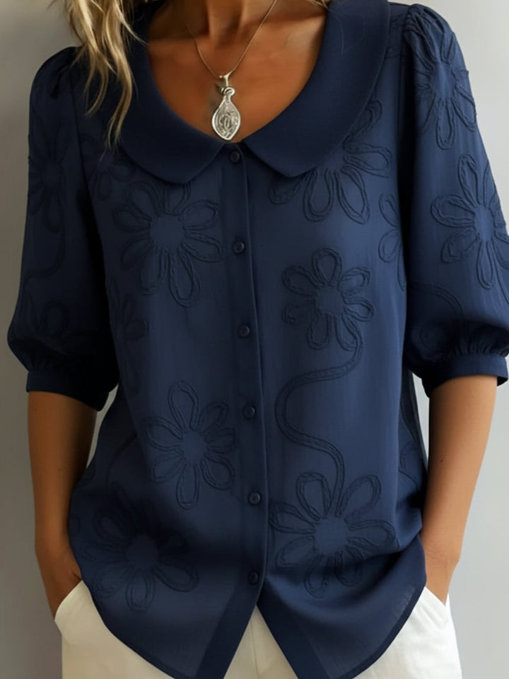 Blerta – Bluse Mit Blumen Muster Und Natürlicher Eleganz