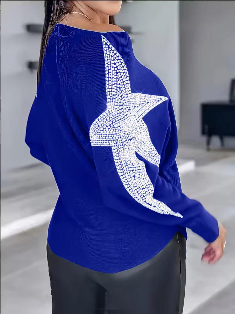 Bernardino - Eleganter Langarm Pullover Mit Sternen Drucken