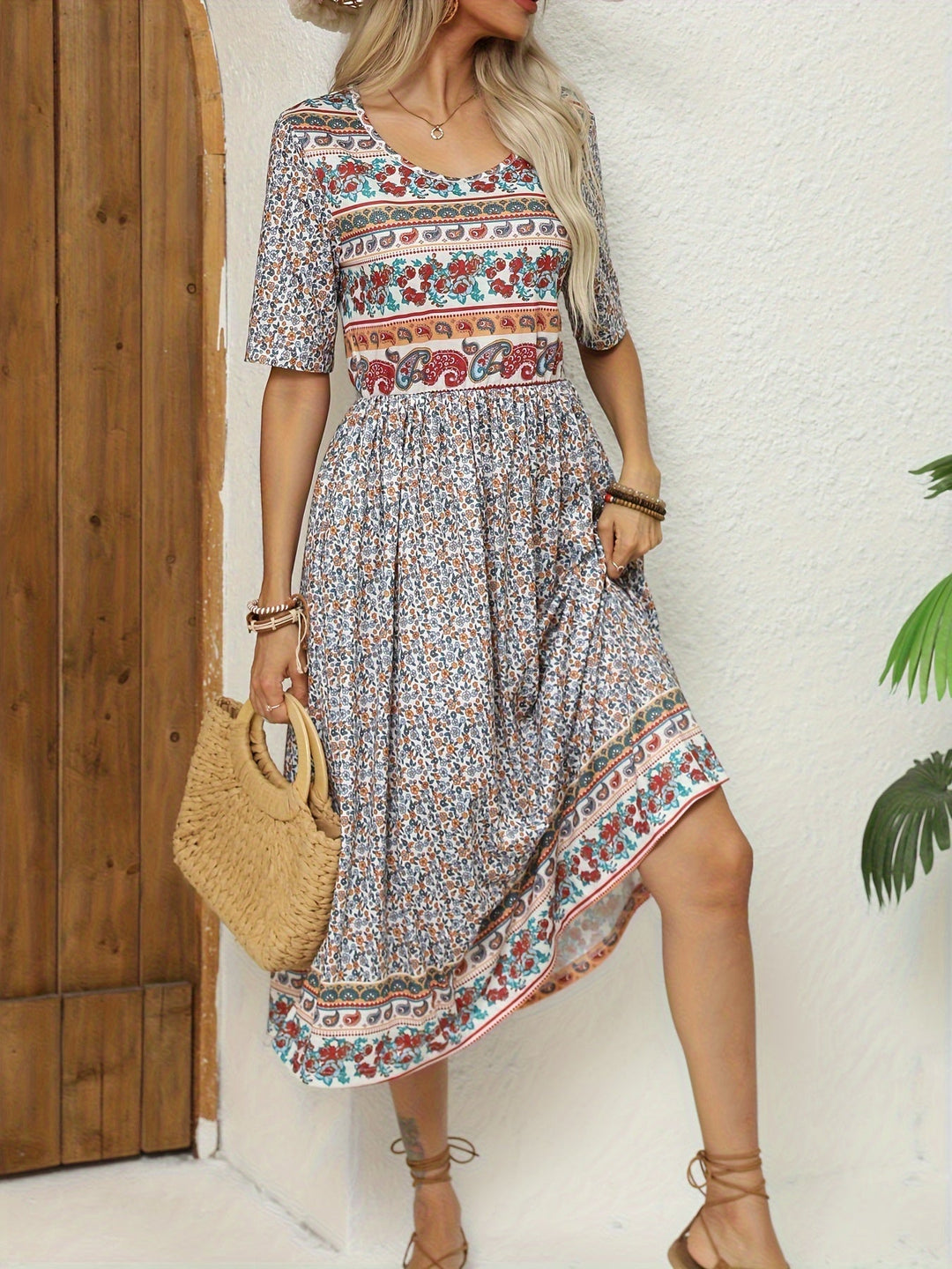Jeeni – Kurzärmeliges Kleid Mit Blumenmuster