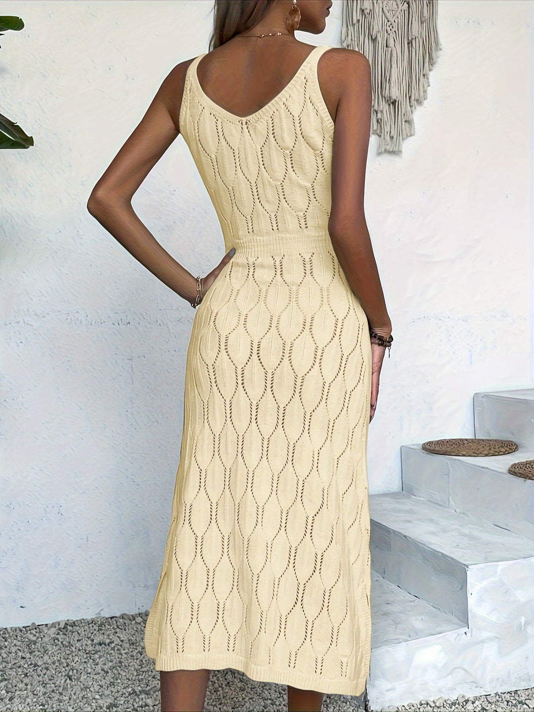 Luciana - Ärmelloses Langes Strickkleid Im Mantelstil