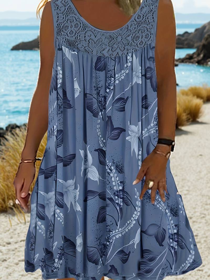Samudri - Lockeres Armelloses Maxi Kleid Mit Rundhalsausschnitt