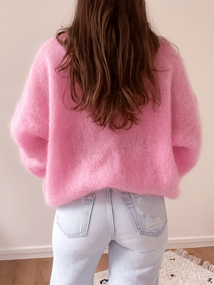 Margaretha – Strickpullover mit Rundhalsausschnitt und Ballonärmeln