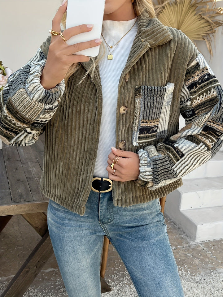 Rydia – Langarm-Knopfjacke mit Reverskragen