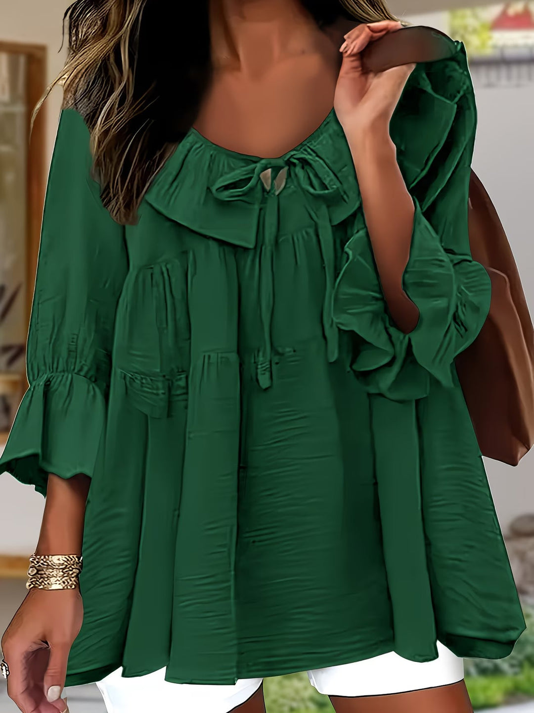 Garbine – Elegante Bluse Mit Rüschen Am Ausschnitt