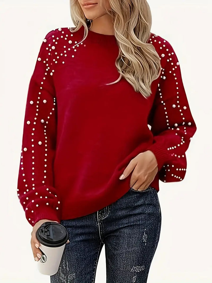 Quinlee – Langärmeliger Strick Pullover Mit Rundhalsausschnitt