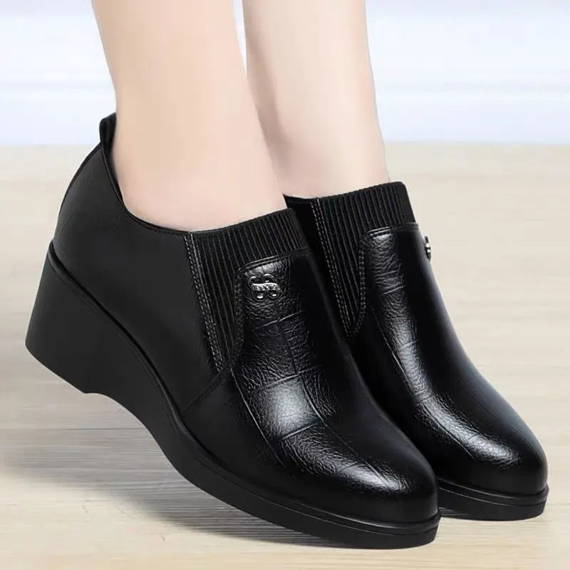 Cyntia - Orthopädische Keilabsatz Schuhe Aus Leder