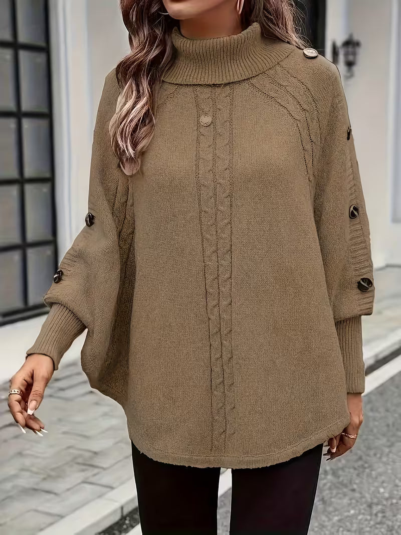 Lolana – Pullover Mit Hohem Kragen Und Gedrehtem Stil