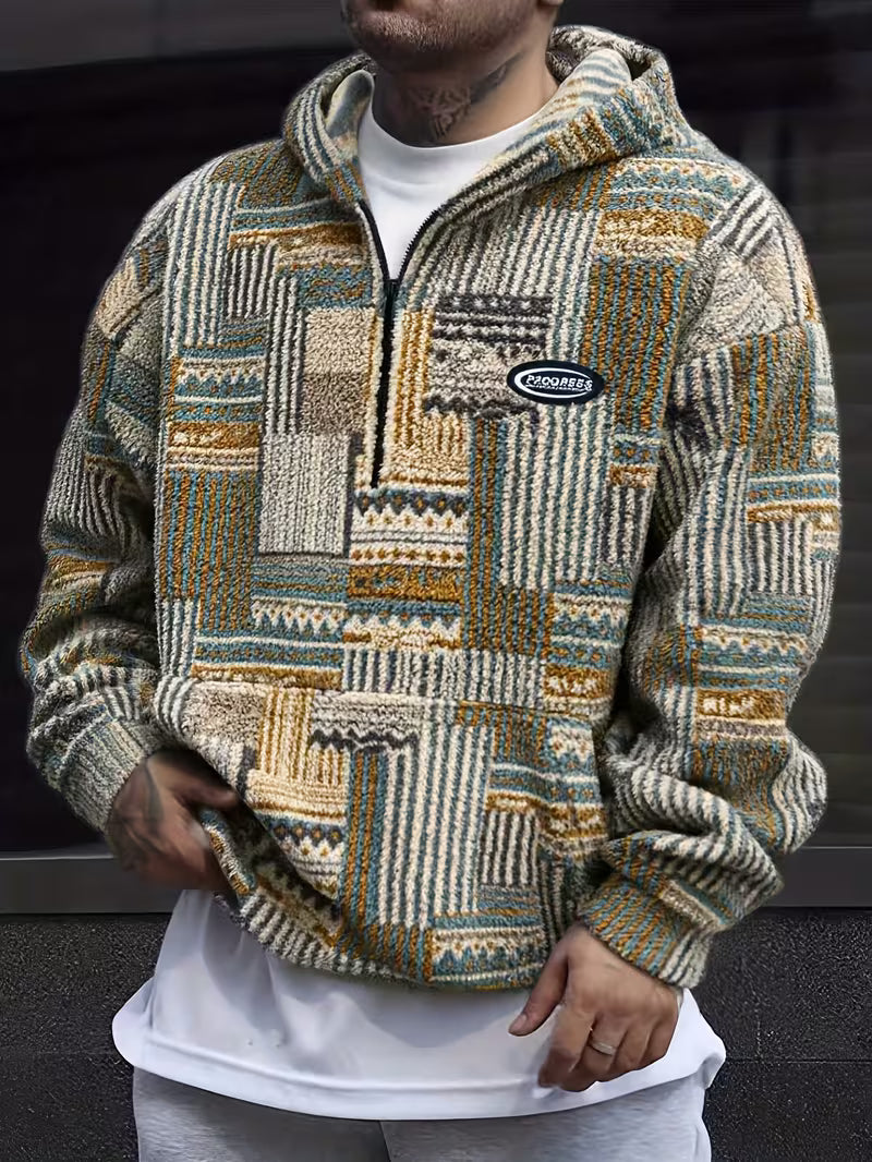Silvain – Bedrucktes Kapuzen Sweatshirt Mit Reißverschluss