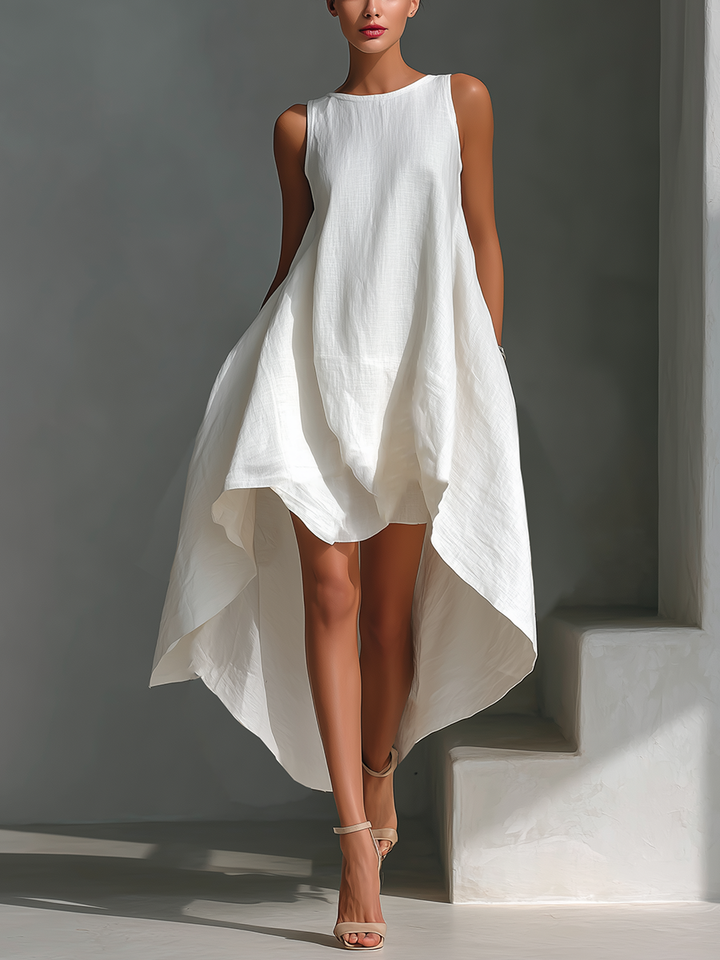 Alyna – Ärmelloses Midikleid Mit Asymmetrischem Saum