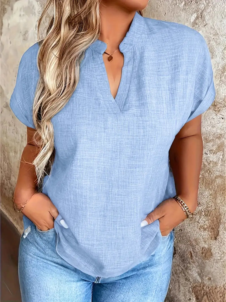 Rosabelle - Lässige Bluse Mit V Ausschnitt