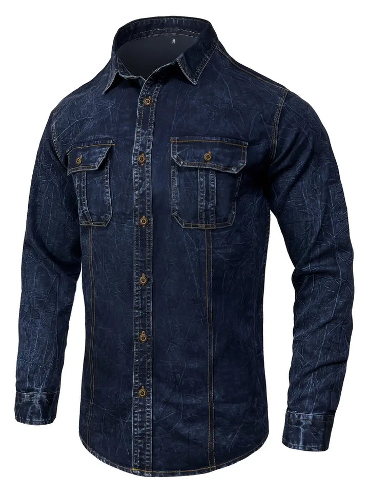 Angelo – Jeanshemd Mit Knopfleiste Und Aufgesetzten Taschen