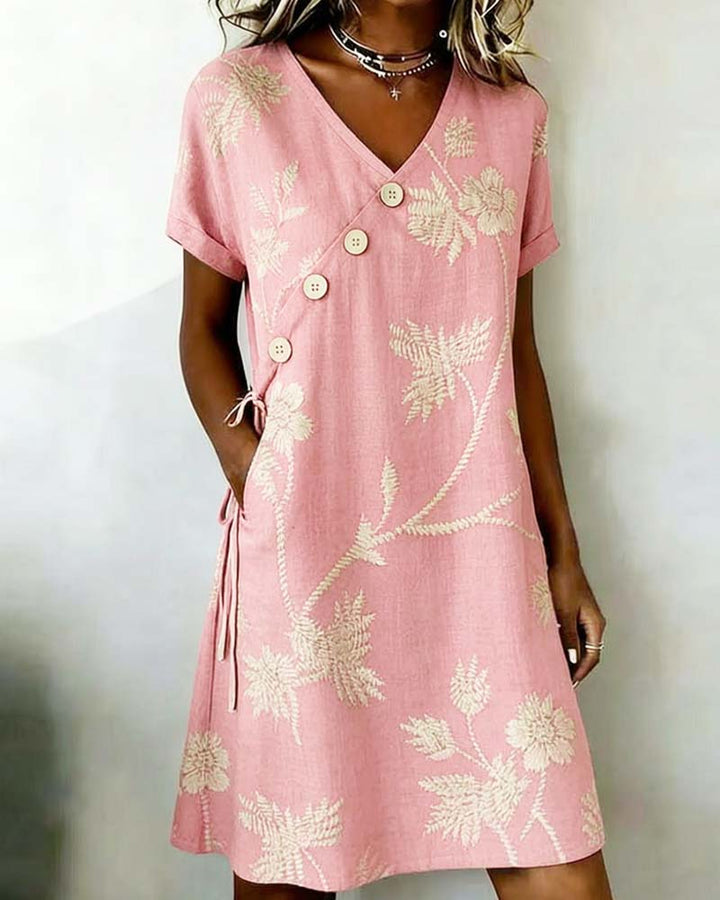 Celmira - Mini Kleid MIT Diagonalem Knopfmuster