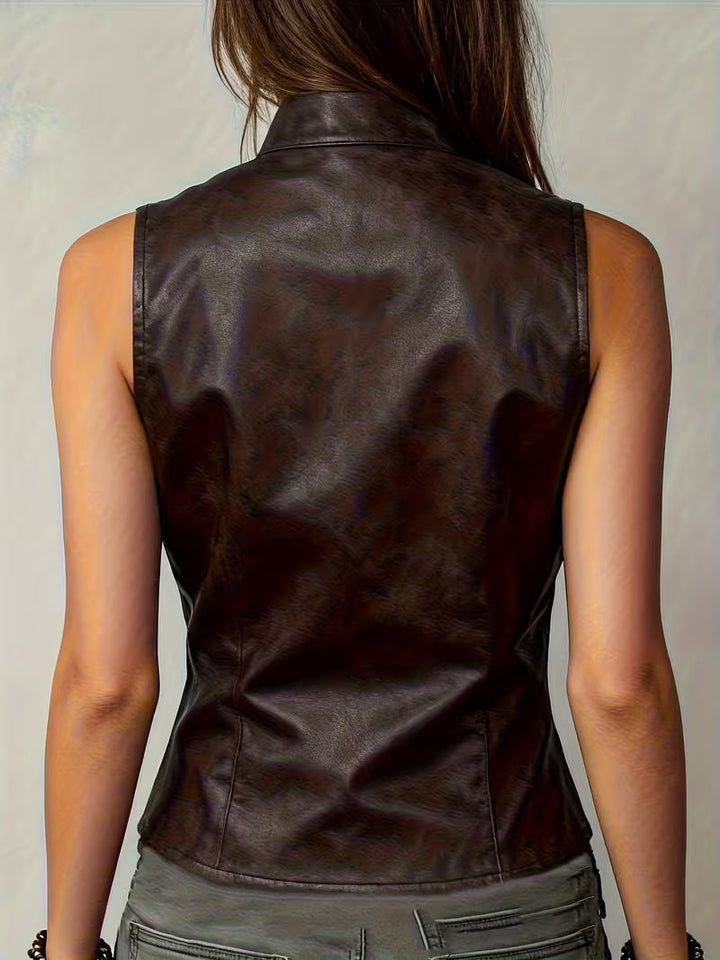 Felician - Modische Retro Biker Weste für den Streetstyle