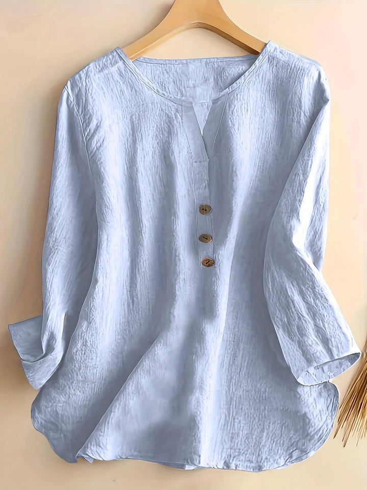 Mykaela – Lässige Bluse Aus Baumwolle Und Leinen