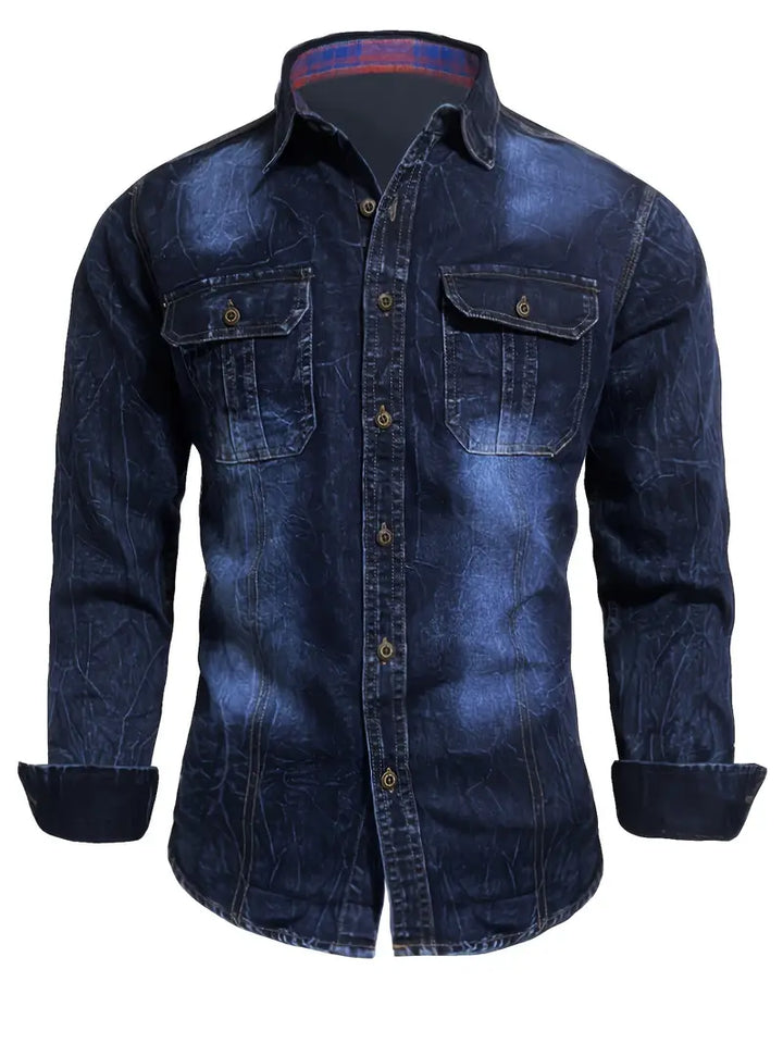 Angelo – Jeanshemd Mit Knopfleiste Und Aufgesetzten Taschen