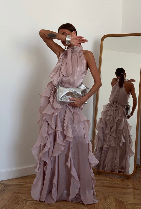 Nataly - Maxikleid Mit Gestuften Rüschen